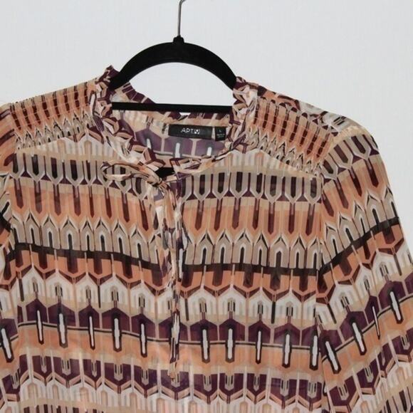 Apt. 9 Multi-color chiffon Blouse Size Large - Picture 3 of 3